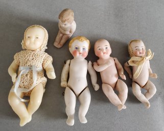 LOT OF 5 SMALL ANTIQUE / VINTAGE DOLLS