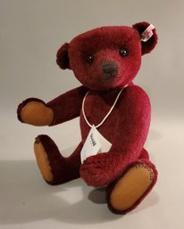 Burgundy Mohair Bear