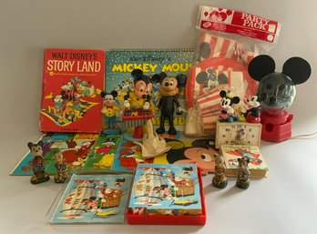 Large Lot Of Walt Disney Mickey Mouse Items And Other Related Items