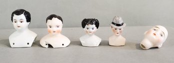 LOT OF SMALL ANTIQUE DOLL HEADS