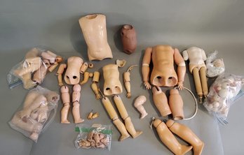 LOT OF ANTIQUE COMPOSITION DOLL PARTS