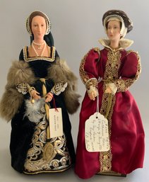 2  10  English Costume Dolls By Ann Parker, Anne Boleyn & Catherine Parr