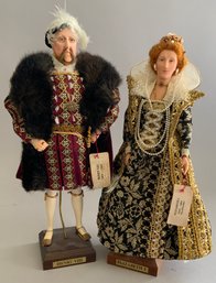 2  11 English Costume Dolls By Ann Parker, Elizabeth I, & Henry Vlll