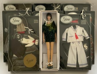 1  Tonner Tamed Precarious Doll In Original Box & 8 Gene Costumes By Aston Drake