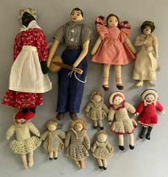 Lot Of 11 Cloth Artist Dolls