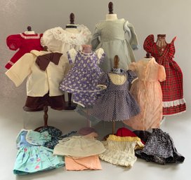 Box Lot Of Assorted Vintage Doll Clothes, Various Sizes