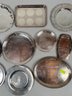 Lg Group Misc Silverplate Trays And Plates