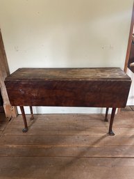 Antique NY Queen Anne Square Foot Drop Leaf Table