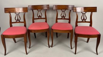 Set Four Italian Directoire Style Lyre Back Chairs