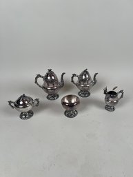 Acorn Silver Plate Figural Tea Set