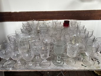 Large Group Of EAPG Goblet Form Glasses