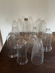 Ten Antique Glass Wall Sconce Hurricane Shades