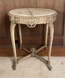 Continental Carved & Painted Bouilliotte Table