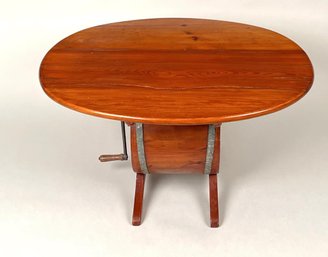 Interesting Country Cherrywood Low Tap Table, Grinder 'Make Do'