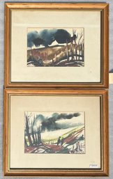 W. Freund, Two Watercolors