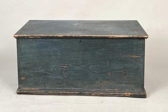 American Country Blue Painted Blanket Chest