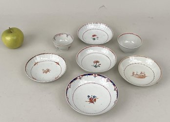 Seven Chinese Export Porcelain Plates & Bowls