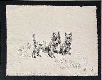Kirmse, 'A Highland Family' Etching