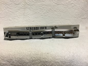 Schylling Wind Up Chrome Plated Steam Liner In Box With Key