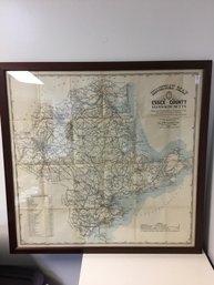 38x38 Vintage Framed Map Of Essex County Massachusetts