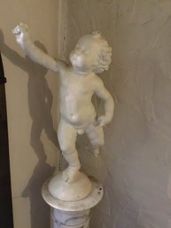 Pedestal With Cupid Figure 70 Inches Tall Overall