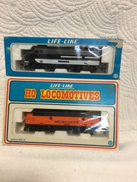 Lot Of 2 Life Like HO Scale Locomotives In. Box Untested