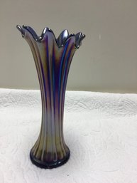 10 Inch Tall Carnival Glass Vase