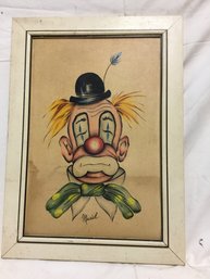 Framed Vintage Clown 16x23