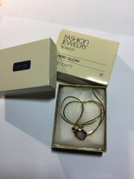 Vintage Avon Fiery Glow Pendant In Box