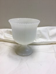 EO Brody Milk Glass Pedestal Bowl