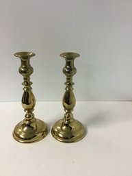 11 Inch Tall  Brass Candlestick Holders