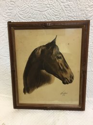 War Admiral By Wallace Print Framed In A Buckle Frame 1943 17x21