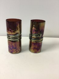 2 Esteban Prieto Serpent Style Iridescent Tumblers