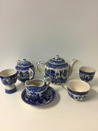 Vintage Blue And White Tea Box Lot As Pictured