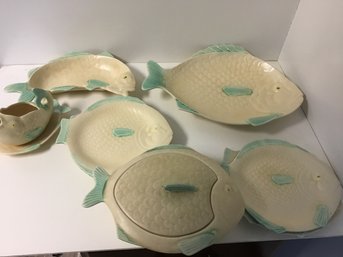 11 Pieces Shorter And Son Art Deco Fish Dinnerware