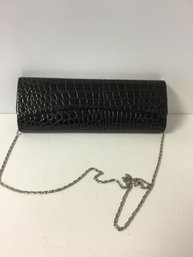 Brown Clutch Bag With Shoulder Chain