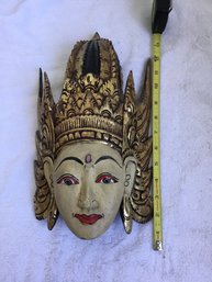 Wood Hand Painted Indonesian Mask