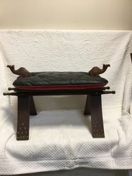 Vintage Camel Saddle Foot Stool 14x17x29