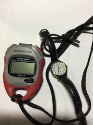 Stop Watch And Wristwatch Untested