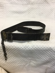 19th Century Masonic Belt Including Antique Sword Hanger