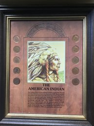 10 Indian Head Pennies Framed Coin Set