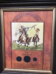 The Round Up Barber Silver Coin Collection As Pictured Framed