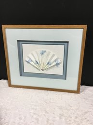 Framed Miniature Fan Signed D Wanda 88 17x20 Overall