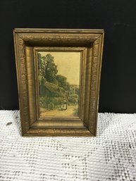 The Old Maids Cottage Small Antique Framed 6x8.5