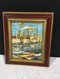 Waterfront Scene On Canvas 13x15 Overall