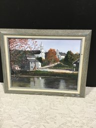 Church On The Hill On Board  Signed By Artist 19x15 Overall