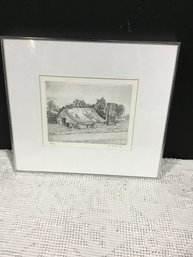 Signed Framed Barn Print 15x13 Overall