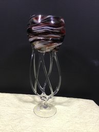 Elegant Poland Jellyfish Glass Approximately 20 Inches Tall