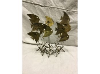 Mid Century Brass Angel Fish Sculpture