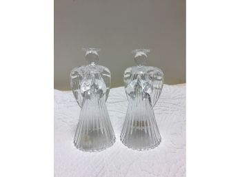 8 Inch Tall Crystal Candle Angels